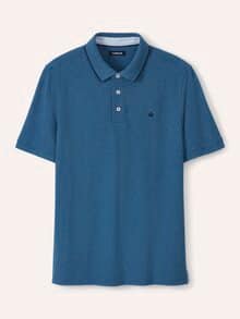 Melange Polo Mittelblau