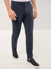 Anzug-Chino aus elast. Material Marine