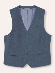 Reiseleinen-Weste Hellblau