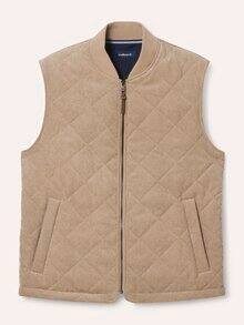 gesteppte Weste aus Cord Beige