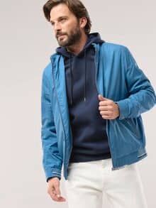 Microfaser Leichtblouson Mittelblau