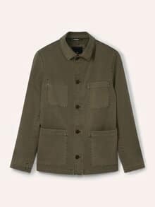 Baumwoll Hemdjacke Oliv