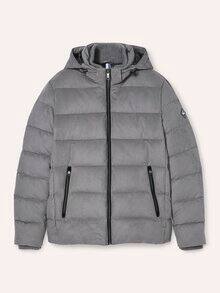 Steppjacke in Veloursoptik Silbergrau