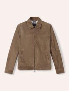 Ziegenvelours Blouson Beige