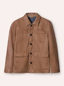 Multitaschen Lederjacke Cognac
