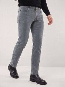 Five Pocket aus feinem Cord Grau