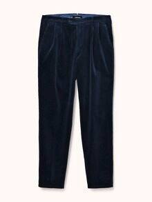 Cordhose mit Bundfalte Marine