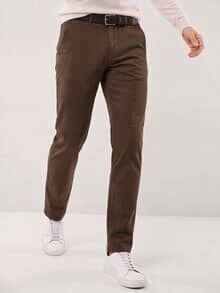 Chino inklusive Gürtel Braun
