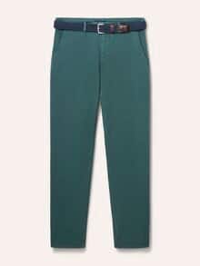Chino inklusive Gürtel Flaschengrün