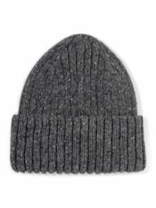 Tweed Wollmütze Grau