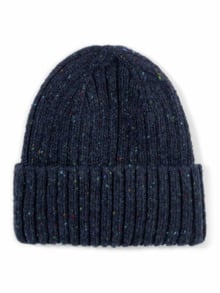 Tweed Wollmütze Blau