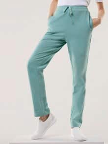 Baumwollstretch Hose Gletschergrün