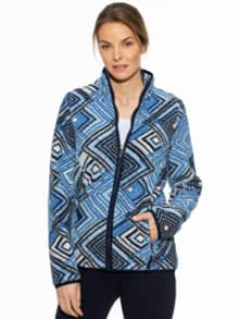 Freizeitjacke Teddy-Fleece Raute Blau