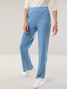 Baumwollstretch Marlenehose Jeansblau