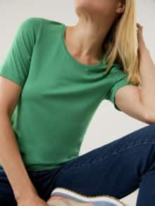 Viskose-Shirt Grasgrün