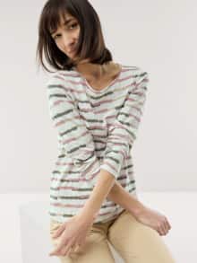 Baumwollshirt Abstract Stripe Rot