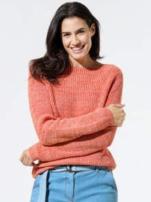 Baumwoll-Pullover Farbenspiel Orange