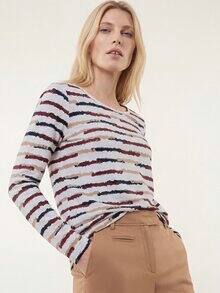 Baumwollshirt Abstract Stripe Merlot