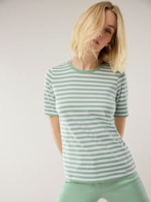 Baumwoll Ringelshirt Pastellgrün