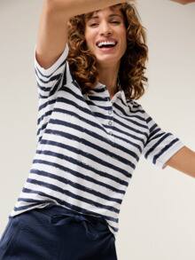 Jersey Polo Streifen Marine