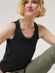 Baumwoll-Basic -Top Schwarz