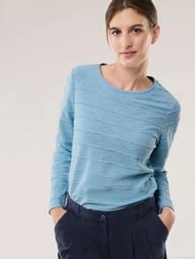 Baumwollshirt Streifenstruktur LA Skyblue