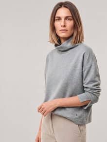 Wärmendes Sweatshirt mit Schalkragen Silber Melange