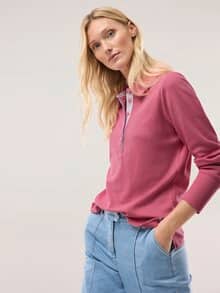 Poloshirt Strukturmuster Malve