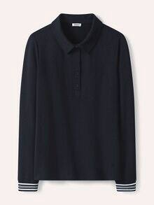 Poloshirt Contrastdetail Nachtblau