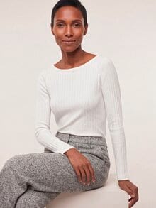 Shirt mit Rippenstruktur LA Offwhite