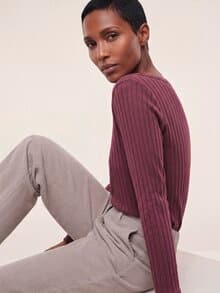 Shirt mit Rippenstruktur LA Merlot