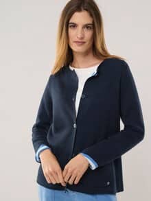 Doubleface Strickjacke Marine
