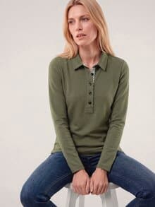 Poloshirt aus Baumwolle Olivgrün