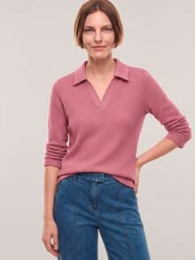 Poloshirt in Strickoptik Rosenholz