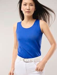 Baumwoll-Basic-Top Tintenblau