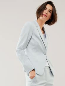 Jacquardblazer Rauchblau/Weiß