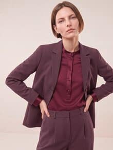 Knitterarmer Blazer mit Revers Merlot