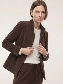 Cordjacke in A-Linie Kaffee