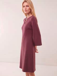Kleid A-Linie mit Ausschnittdetail Merlot