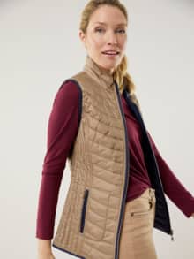 Wende-Steppweste Caramel/Marine