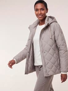 Leichte Steppjacke mit Rautenmuster ohne Nähte Kiesel