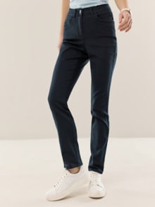 Extraglatt Baumwollhose Slim Fit Nachtblau