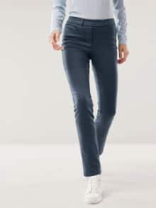 Thermo-Extraglatt Baumwollhose Jeansblau