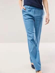 Softleinenmix-Hose Marlene Jeansblau