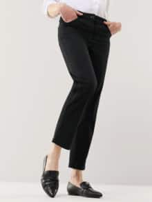 7/8-Baumwollhose Figurwunder Slim F Schwarz