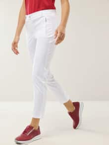 7/8-Cityhose Baumwollmix Weiß
