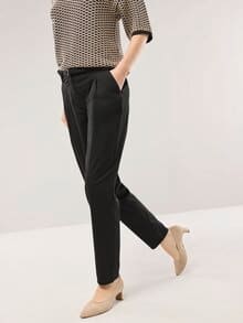 Bundfaltenhose aus Baumwollmix Schwarz