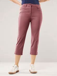 Capri aus Baumwollmix Rosenholz