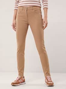 Extraglatt Baumwollhose Slim Fit Praline