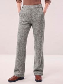 Hose aus Fischgrad Jersey Grau/Creme